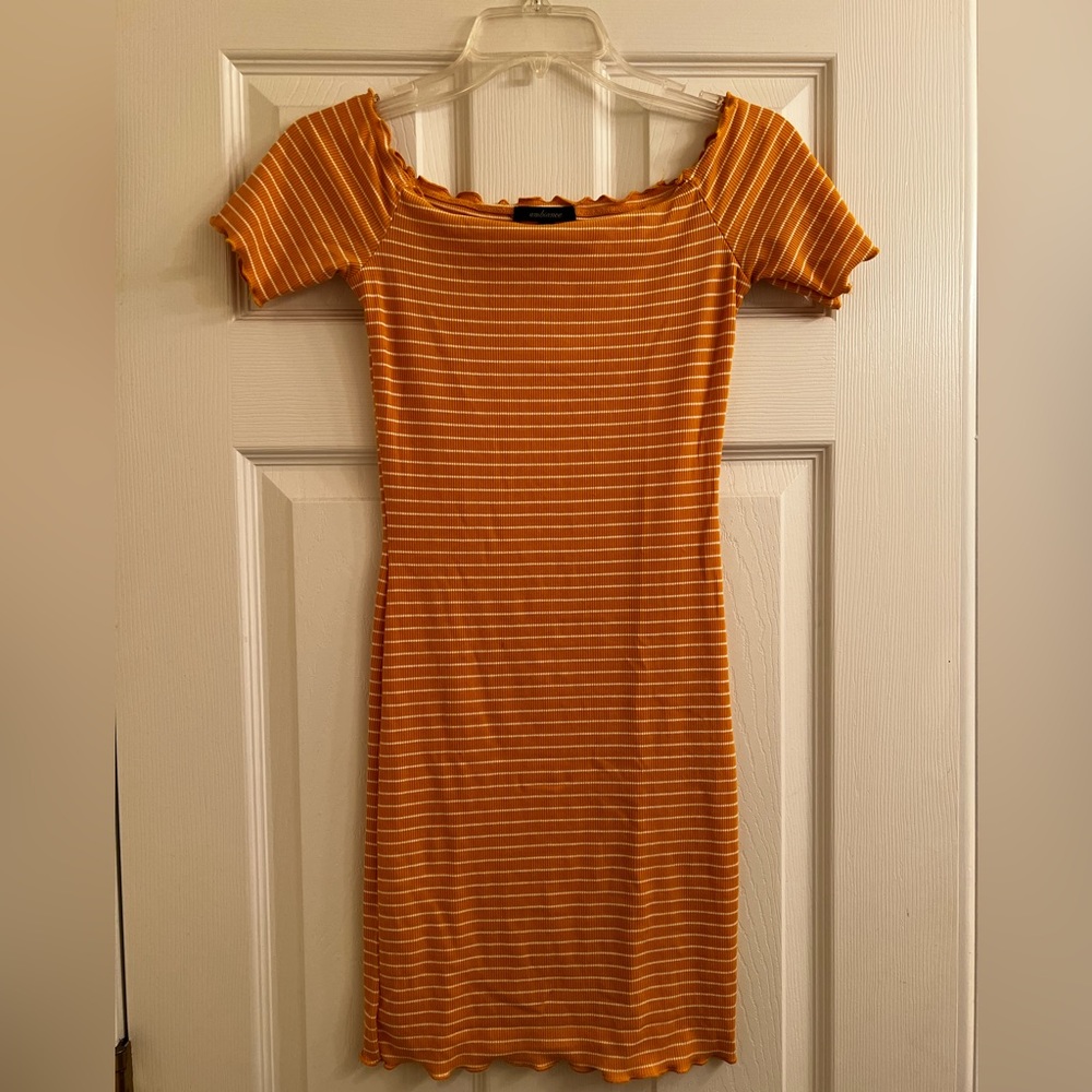 Fitted off shoulder dress